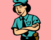 Dibuix Policia dona pintat per MARGA