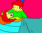 Dibuix La princesa dorment i el príncep pintat per MARC PALAU