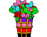 Dibuix Cistell amb flors 3 pintat per irune fernandez