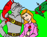 Dibuix Sant Jordi y la princesa pintat per laura