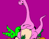 Dibuix Diplodocus assegut  pintat per olgac