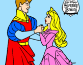 Dibuix Bella durment ballant amb el príncep pintat per julia
