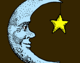 Dibuix Lluna i estrella pintat per lafilru