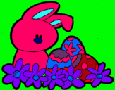 Dibuix Conillet de Pasqua pintat per nadia huix ratia
