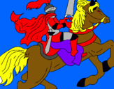 Dibuix Cavaller a cavall pintat per Altea sueca