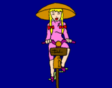 Dibuix Xina amb bicicleta pintat per Emma