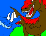 Dibuix Lluita de dinosauris pintat per alvaro