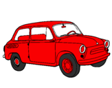 Dibuix Cotxe clàssic  pintat per cotxe vermell