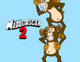 Dibuix Madagascar 2 Manson i Phil pintat per Manel