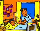 Dibuix Nen hospitalitzat pintat per diego