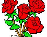 Dibuix Ram de roses pintat per s