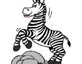 Dibuix Zebra saltant pedres pintat per Adrià86