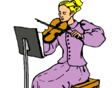 Dibuix Dama violinista pintat per EDUARD