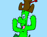 Dibuix Cactus amb barret  pintat per                   reyna