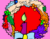 Dibuix Corona de nadal i una espelma pintat per NEREA