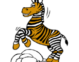 Dibuix Zebra saltant pedres pintat per marcel