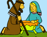 Dibuix Adoren al nen Jesús  pintat per SARA