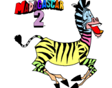 Dibuix Madagascar 2 Marty pintat per ALEXIA VIVO 