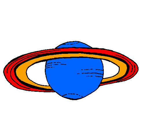 Dibuix Saturn pintat per murete