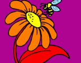 Dibuix Margarida amb abella pintat per nuria o.s.