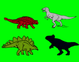 Dibuix Dinosauris de terra pintat per quim