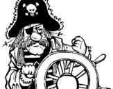 Dibuix Capità pirata pintat per timoner