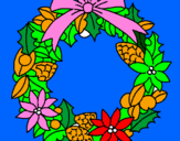 Dibuix Corona de flors nadalenca  pintat per mireia alvarez