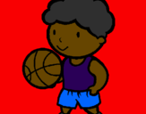 Dibuix Jugador de bàsquet pintat per pep