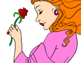 Dibuix Princesa amb una rosa pintat per Maria R.