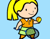 Dibuix Noia tennista pintat per JI LAN STAR