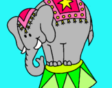 Dibuix Elefant actuant pintat per Mariona