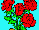 Dibuix Ram de roses pintat per nuria i ainhoa
