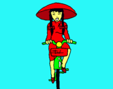 Dibuix Xina amb bicicleta pintat per mireia.o