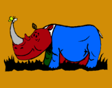 Dibuix Rinoceront i Papallona pintat per MARC