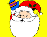 Dibuix Papa Noel saludant  pintat per lluma
