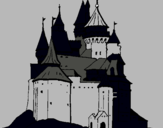 Dibuix Castell medieval pintat per ww