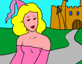 Dibuix Princesa i castell pintat per DAVID
