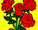 Dibuix Ram de roses pintat per NADIA C