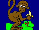 Dibuix Mono pintat per claudia solanes