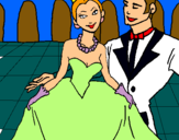 Dibuix Princesa i príncep en el ball reial pintat per casuqui