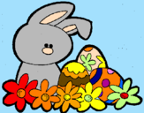 Dibuix Conillet de Pasqua pintat per ELIANA