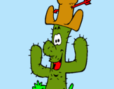 Dibuix Cactus amb barret  pintat per rogerserdaboguna
