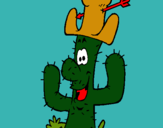 Dibuix Cactus amb barret  pintat per ivan