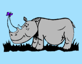 Dibuix Rinoceront i Papallona pintat per ALEX