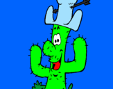 Dibuix Cactus amb barret  pintat per RAIMON
