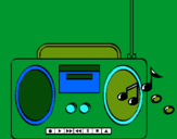 Dibuix Radio cassette 2 pintat per  SARA