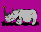 Dibuix Rinoceront i Papallona pintat per carles