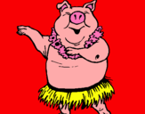 Dibuix Porc hawaià pintat per lorena padilla