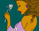 Dibuix Princesa amb una rosa pintat per bruna
