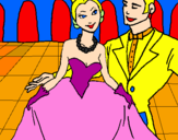 Dibuix Princesa i príncep en el ball reial pintat per ISAAC BARTI